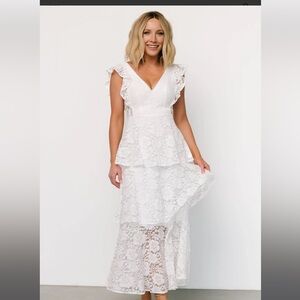 Baltic Born Margot Lace Tiered Maxi Dress - White